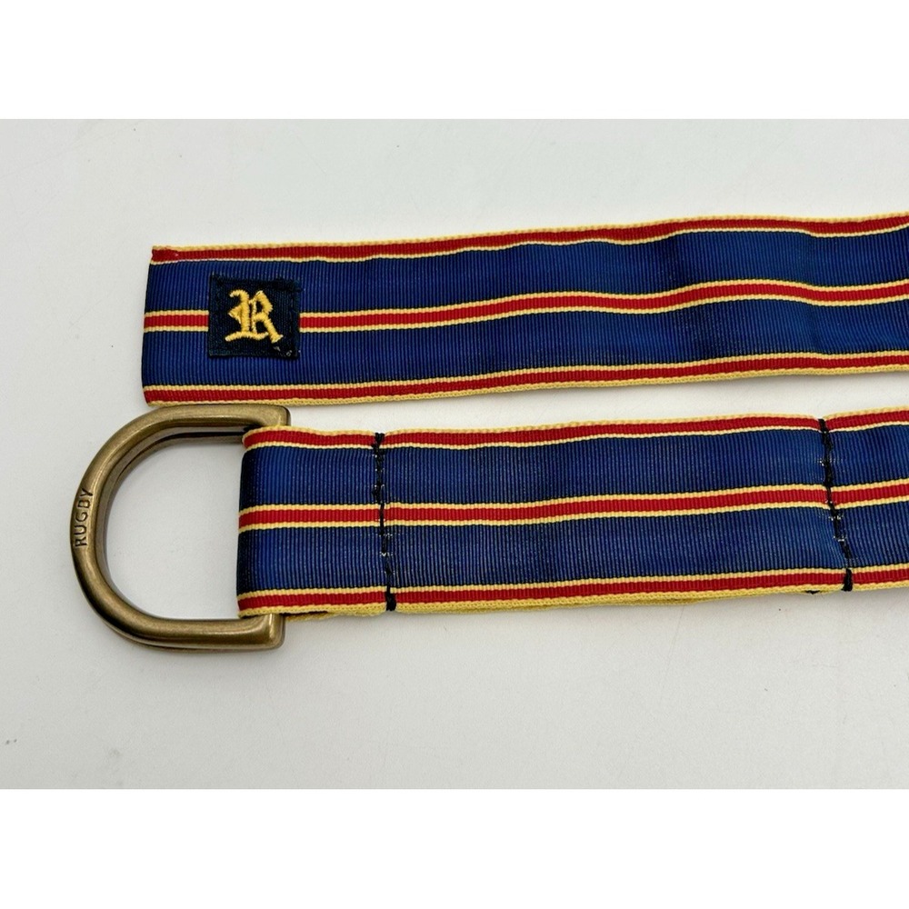 RUGBY Ralph Lauren Ring Belt Classic Red & Gold Stripe Mens Size XL - Picture 2 of 7